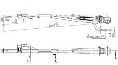 SWF 801411 RUITENWISSERARM 335MM C10XM8 HAAK 9X3